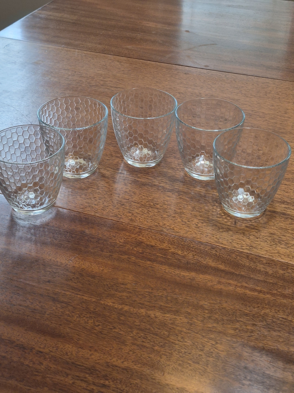 Vintage Pasabahce  Hex Pattern Glass 10oz  Tumbler - Set of 5